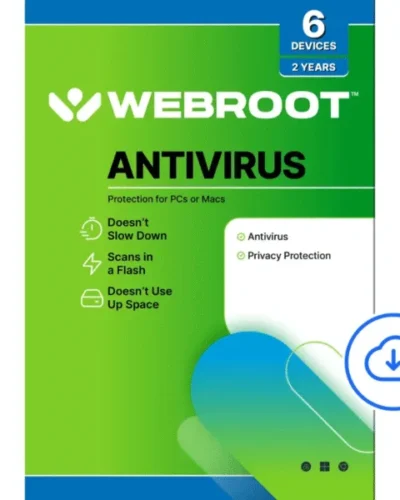 Webroot – Antivirus Protection and Internet Security (6 Devices) (2-Year Subscription)