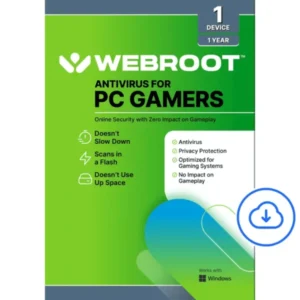 Webroot – Antivirus Protection and Internet Security for PC Gamers (1-Device) (1-Year Subscription)