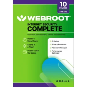 Webroot – Complete Internet Security + Antivirus Protection (10 Devices) (2-Year Subscription)