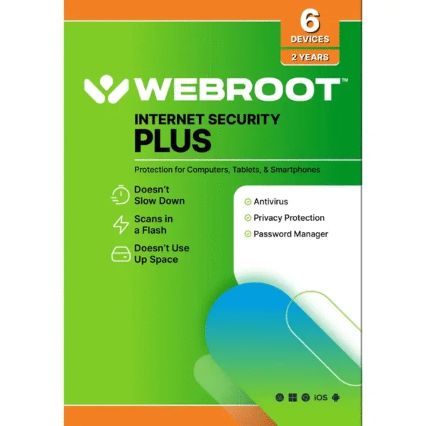 Webroot – Internet Security Plus + Antivirus Protection (6 Devices) (2-Year Subscription)