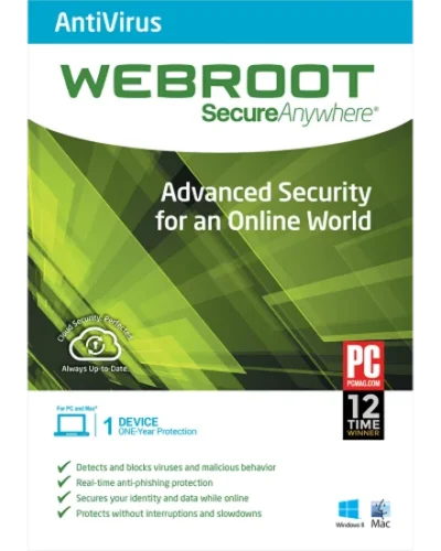 Webroot SecureAnywhere Antivirus – 1-Year / 1-Device